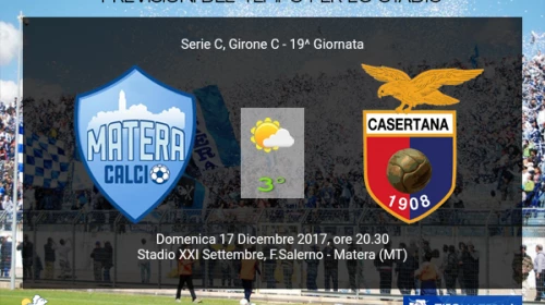 CALCIO - Il Meteo per Matera vs Casertana del 17 dicembre 2017